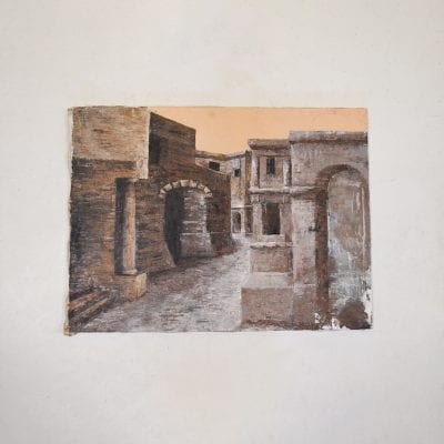 Dipinto antico borgo olio su tela - Luca Nicosia