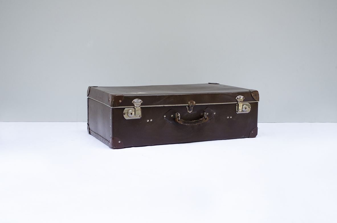 Vendita online valigia vintage in cartone rigido verde a scacchi italia  1950 - E-commerce Il Tarlo di Mancini Adriano