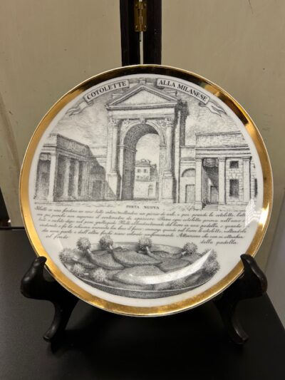 Piero Fornasetti piatto specialità italiane Cotolette alla Milanese