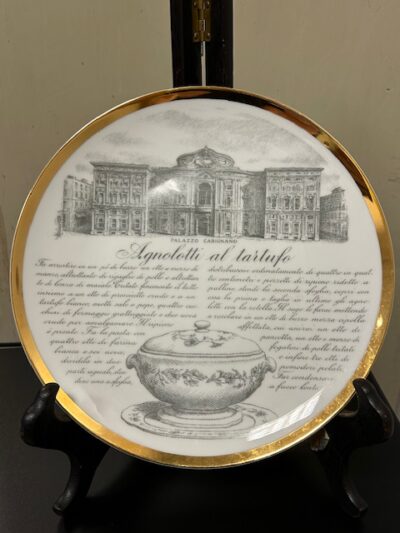 Piero Fornasetti piatto specialità italiane Agnolotti al tartufo